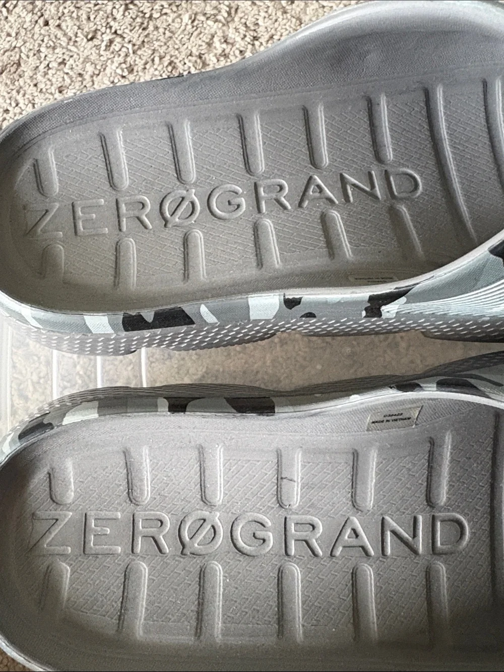 Cole Haan Grey Camo Zerogrand Slide Sandals